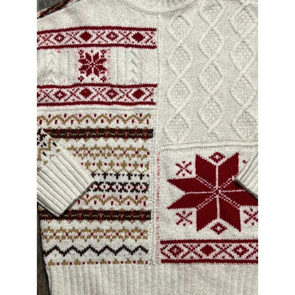 American Eagle Fair Isle Patchwork Knit Sweater C… - image 9